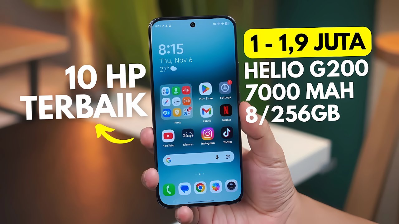 10 Hp 1 Jutaan Terbaik Helio G200, Baterai 7000 mAh, Ram 8/256GB, Layar Amoled 144Hz Tahun 2025