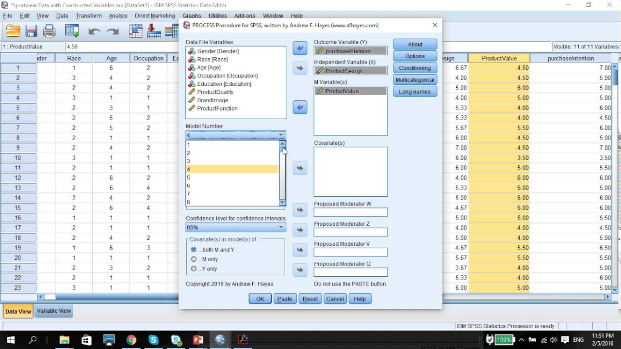 SPSS Vid26 Continuous Moderator Analysis Using SPSS Process