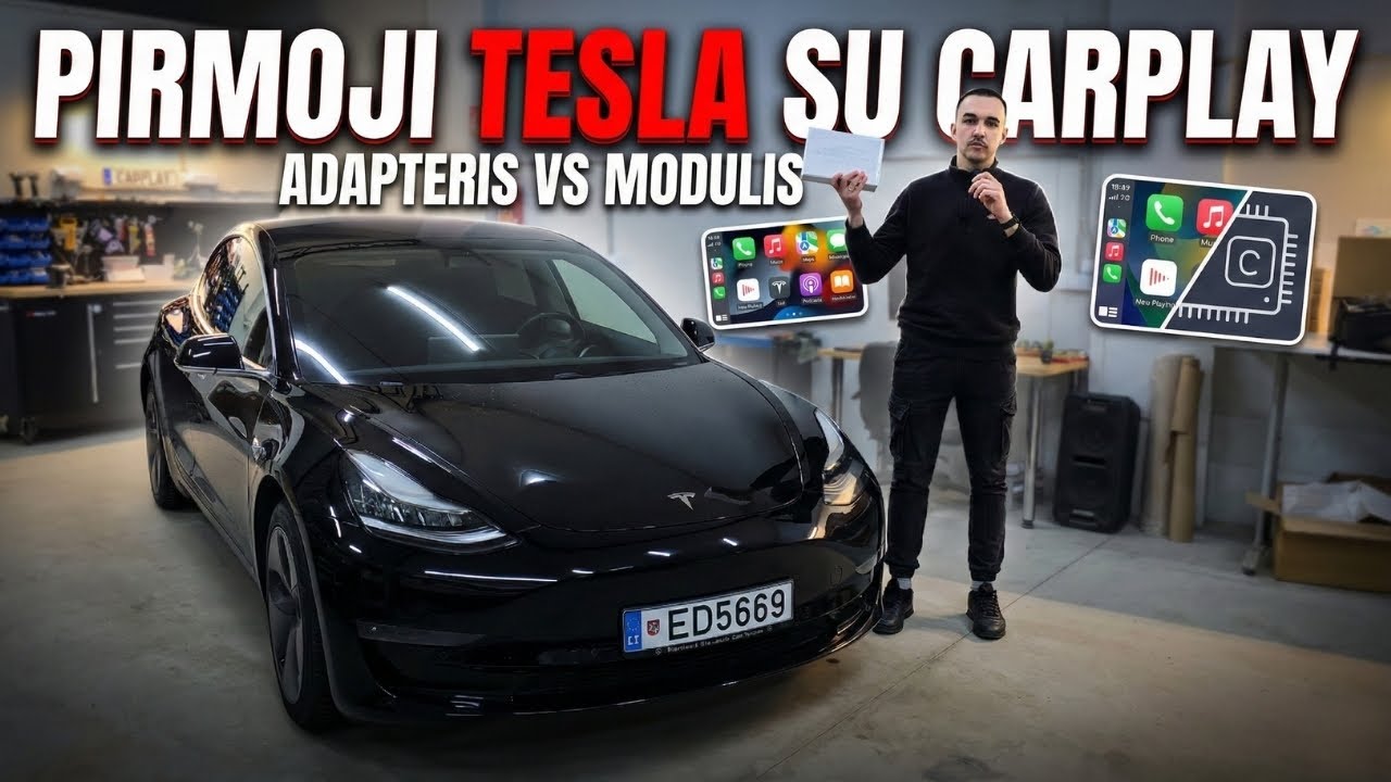 PIRMOJI TESLA SU CARPLAY LIETUVOJE