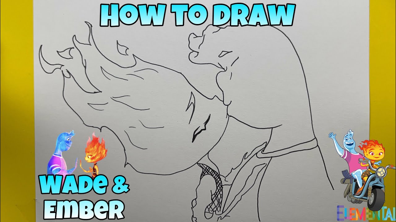 How To Draw Ember And Wade Kissing | Elemental | Step by Step #drawing #elemental