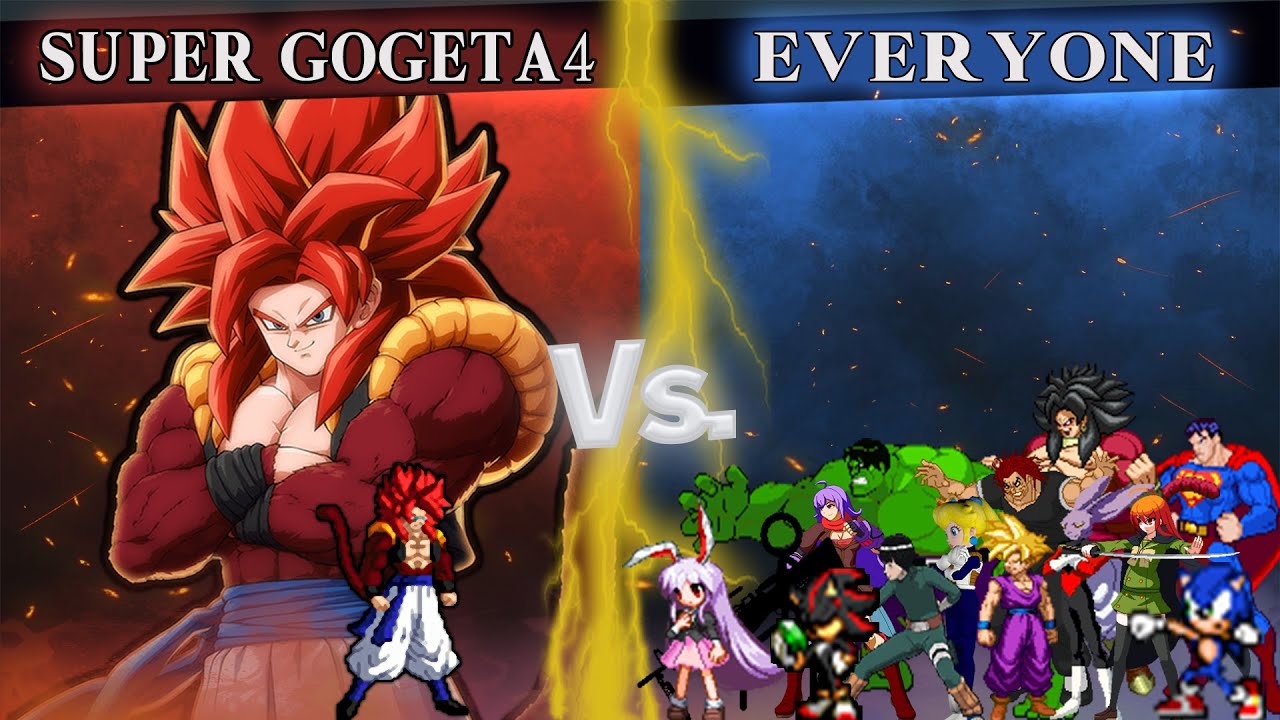 [MUGEN] AI BATTLE - Super Gogeta4 vs EVERYONE