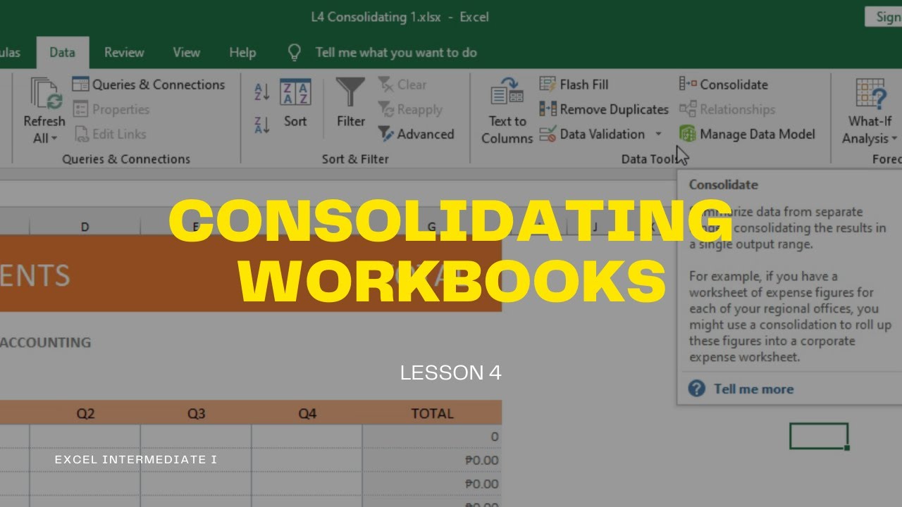 How to Consolidate workbooks in Excel – Part 1 | Excel Tips & Tricks