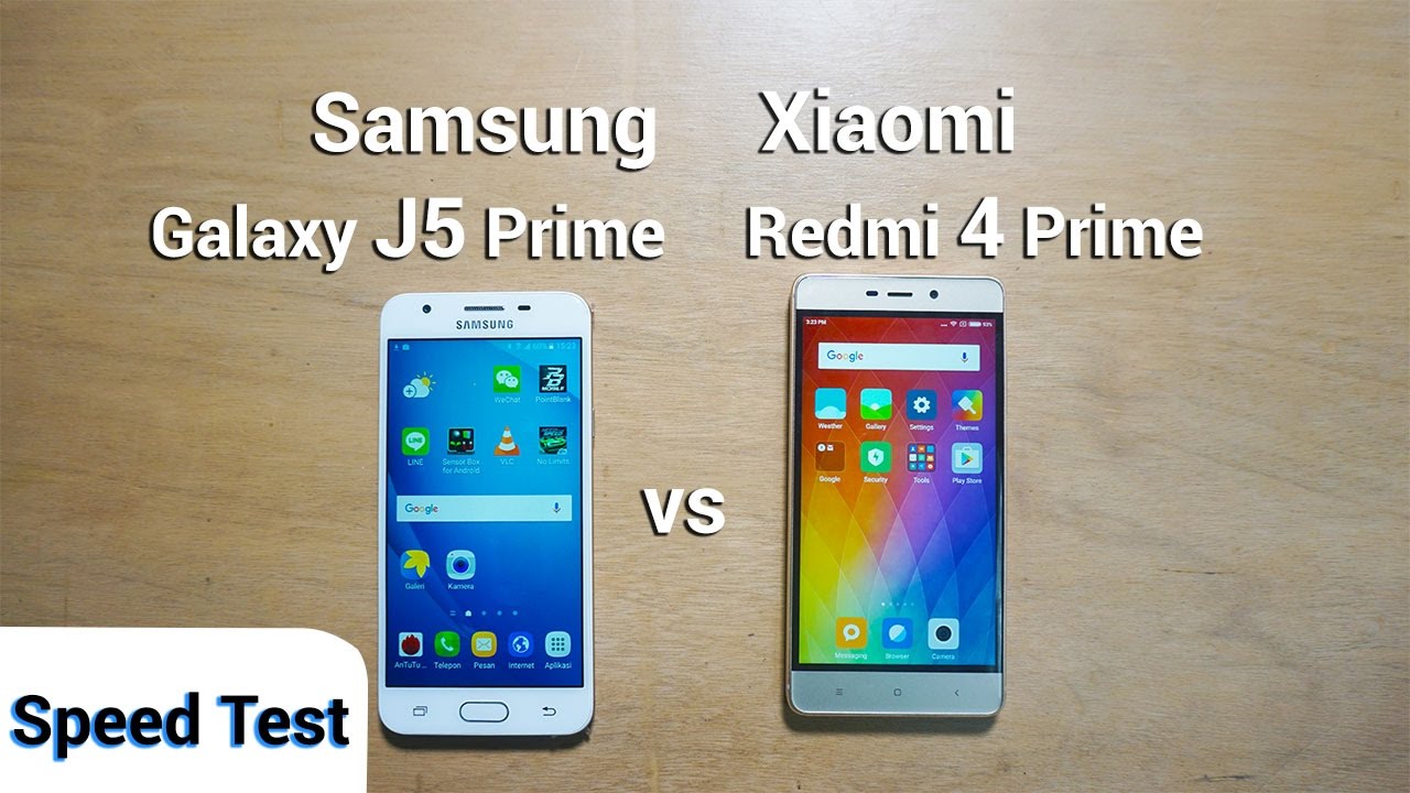 Samsung J5 Prime vs Xiaomi Redmi 4 Prime - Speed Test (english sub)