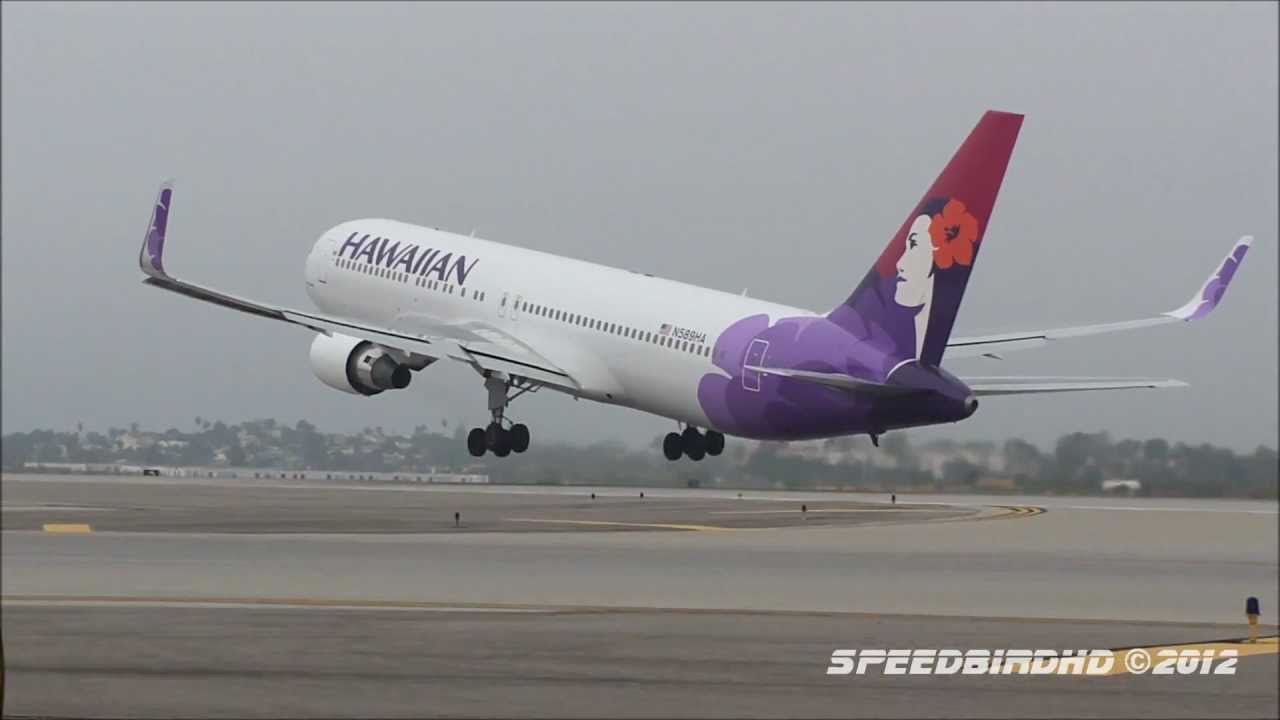 Hawaiian Airlines Boeing 767-33A(ER)(W/L) [N589HA] Pushback, Taxi, and Takeoff