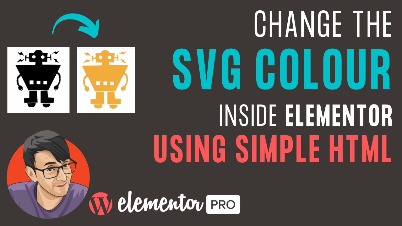 Измените цвет пользовательского значка SVG в Elementor с помощью Simple HTML
