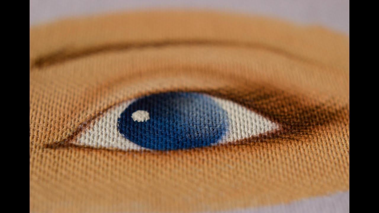 Pintando olhos em tecido. /Painting eyes in fabric.