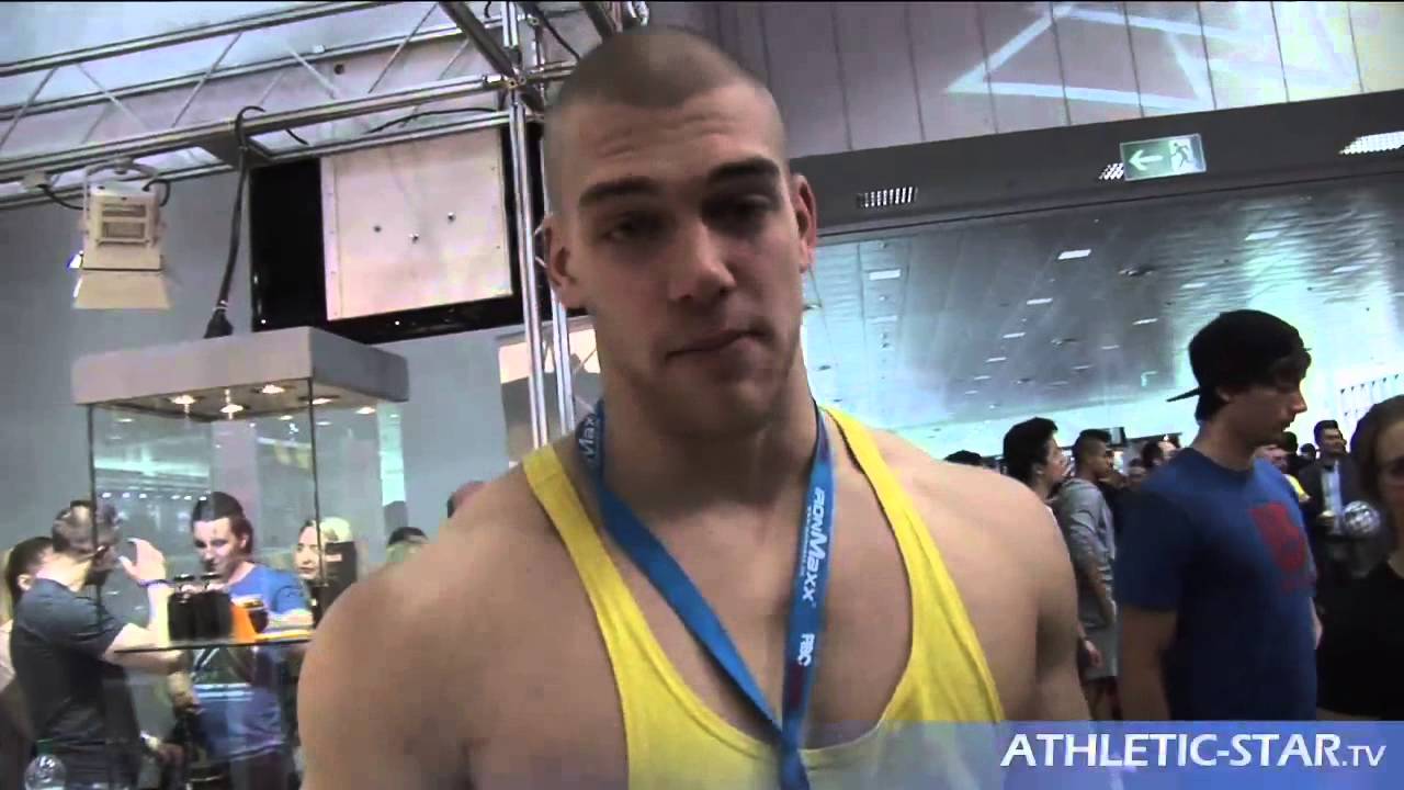 Mischa Janiec nach dem Dopingtest auf der FIBO 2013
