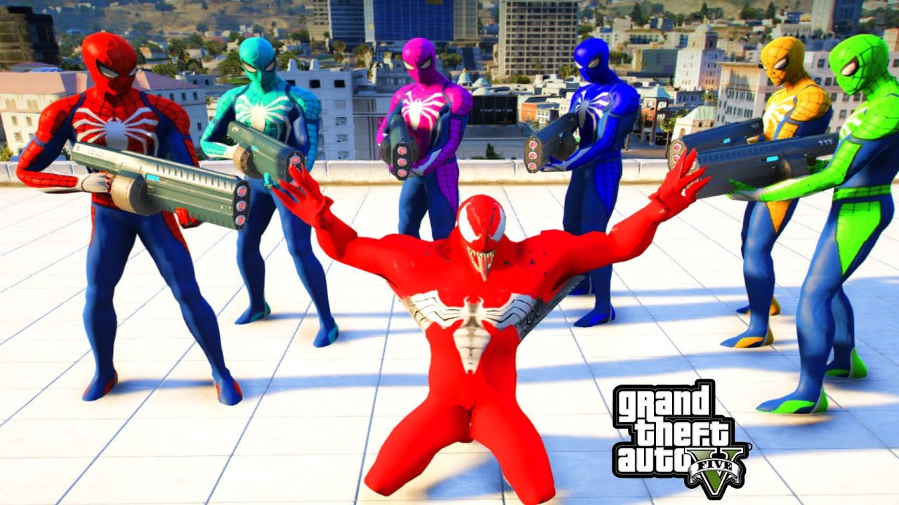 GTA V superhero pro | story Venom Kidnapped Avengers In Truck Spider Man vs Hulk vs Avengers #07