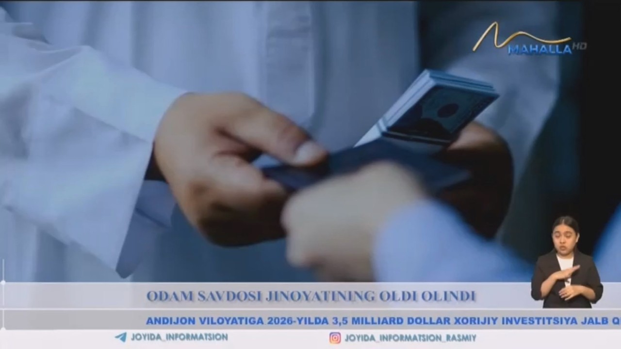 Odam savdosi jinoyatini oldi olindi