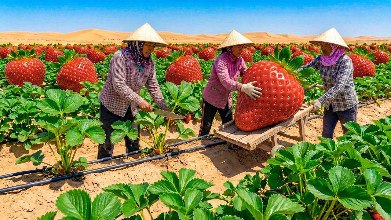 Tin Nổi Không Dâu Tây Khổng Lồ Trồng Ở Sa Mạc Cho Sản Lượng Khó Tin