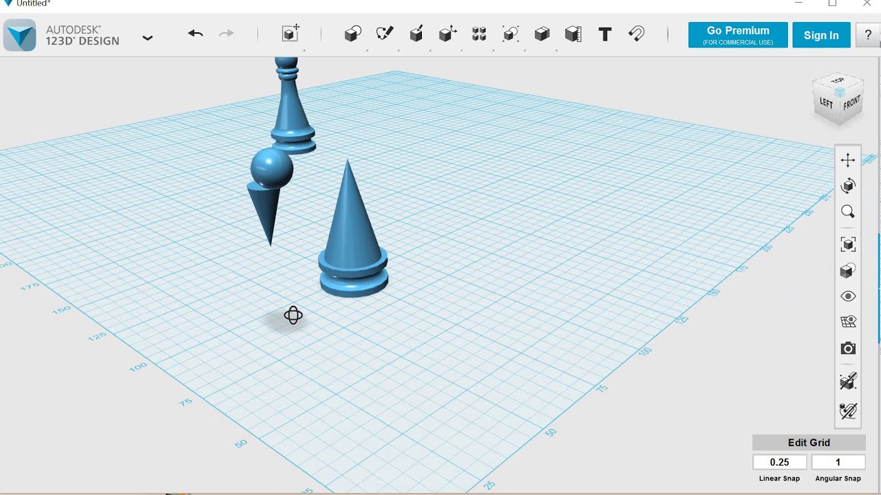 123d design с нуля: пешка