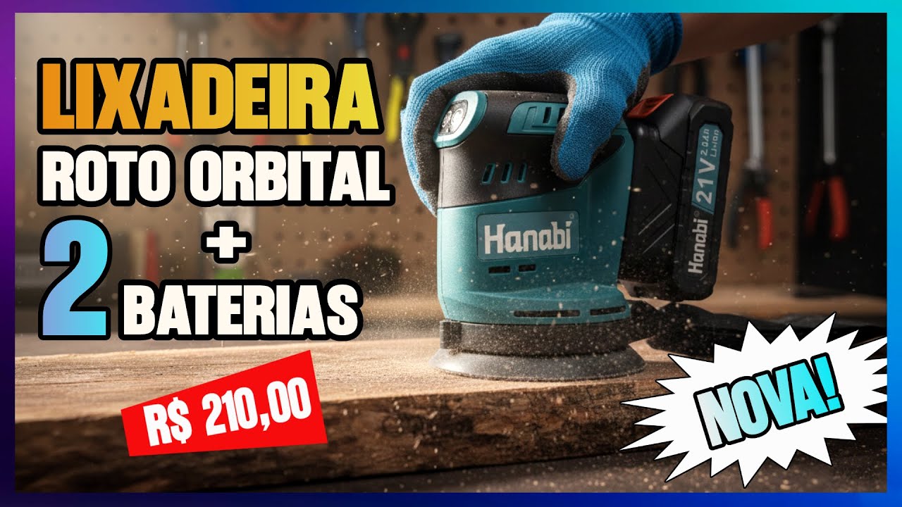 Lixadeira com 2 BATERIAS por R$210?! Testei a Hanabi e Comparei com Lixadeira Elétrica!
