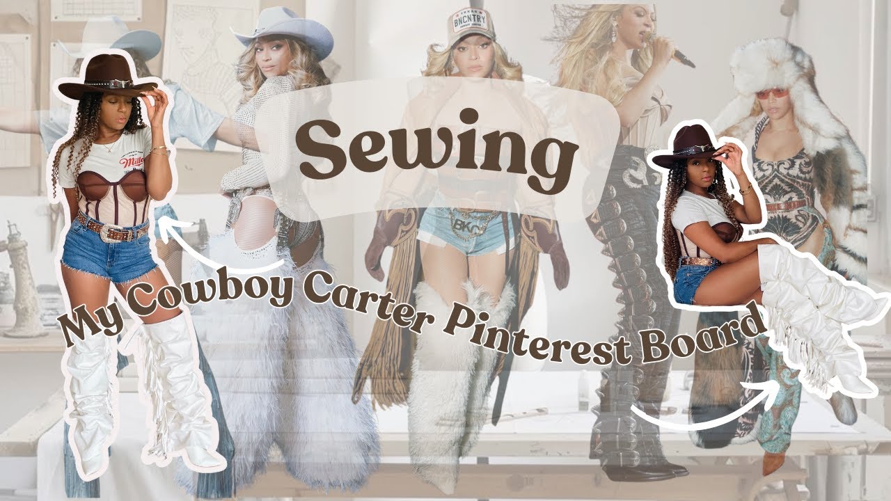 SEWING MY COWBOY CARTER CONCERT LOOK | SLOUCHY DENIM BOOTS TUTORIAL