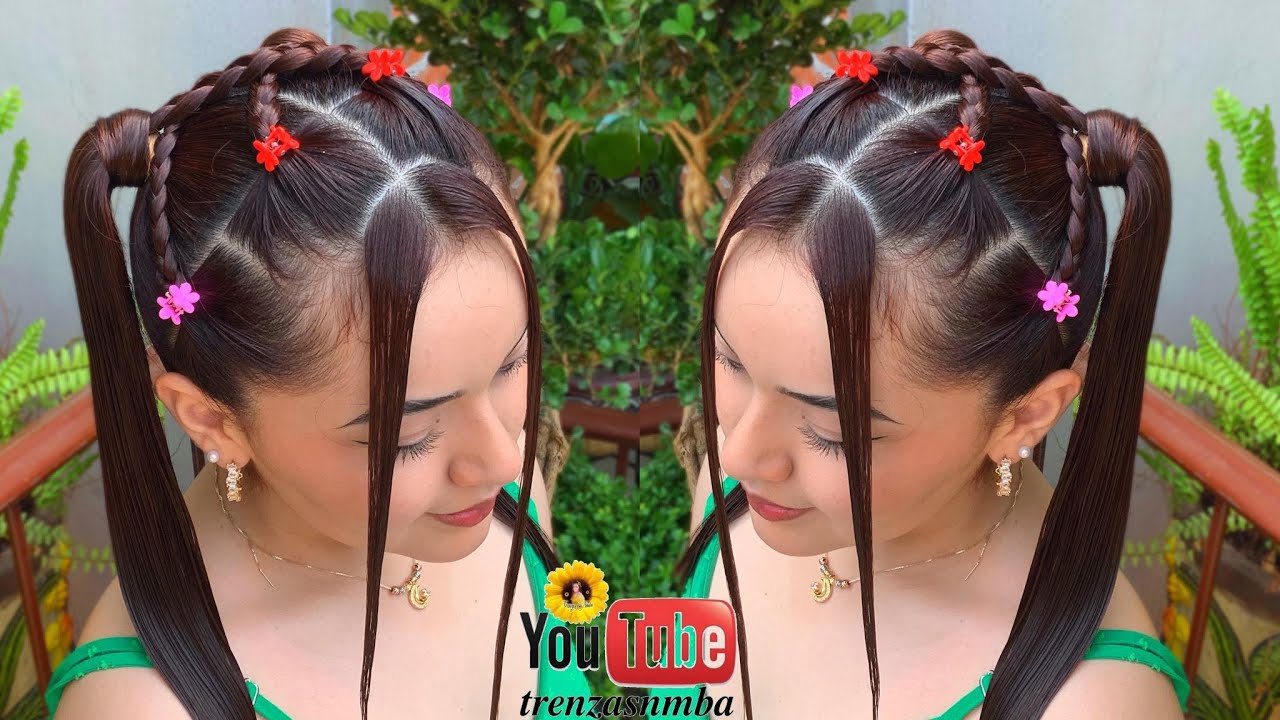 PEINADOS sencillos faciles, casuales , con cola alta   y trenzas básicas