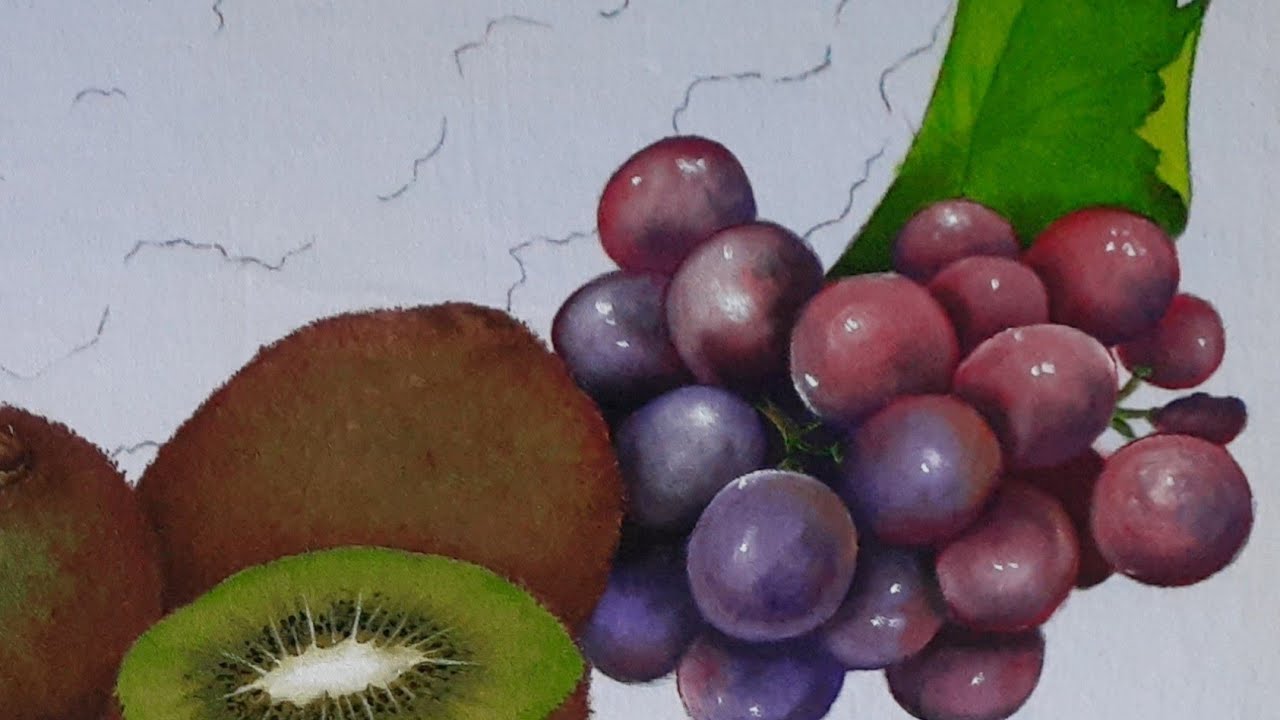 Pintura de uva vermelha em tecido
