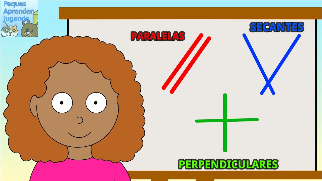 Segmento y rectas  Tipos de rectas paralelas, secantes y perpendiculares para niños  Peques Aprenden