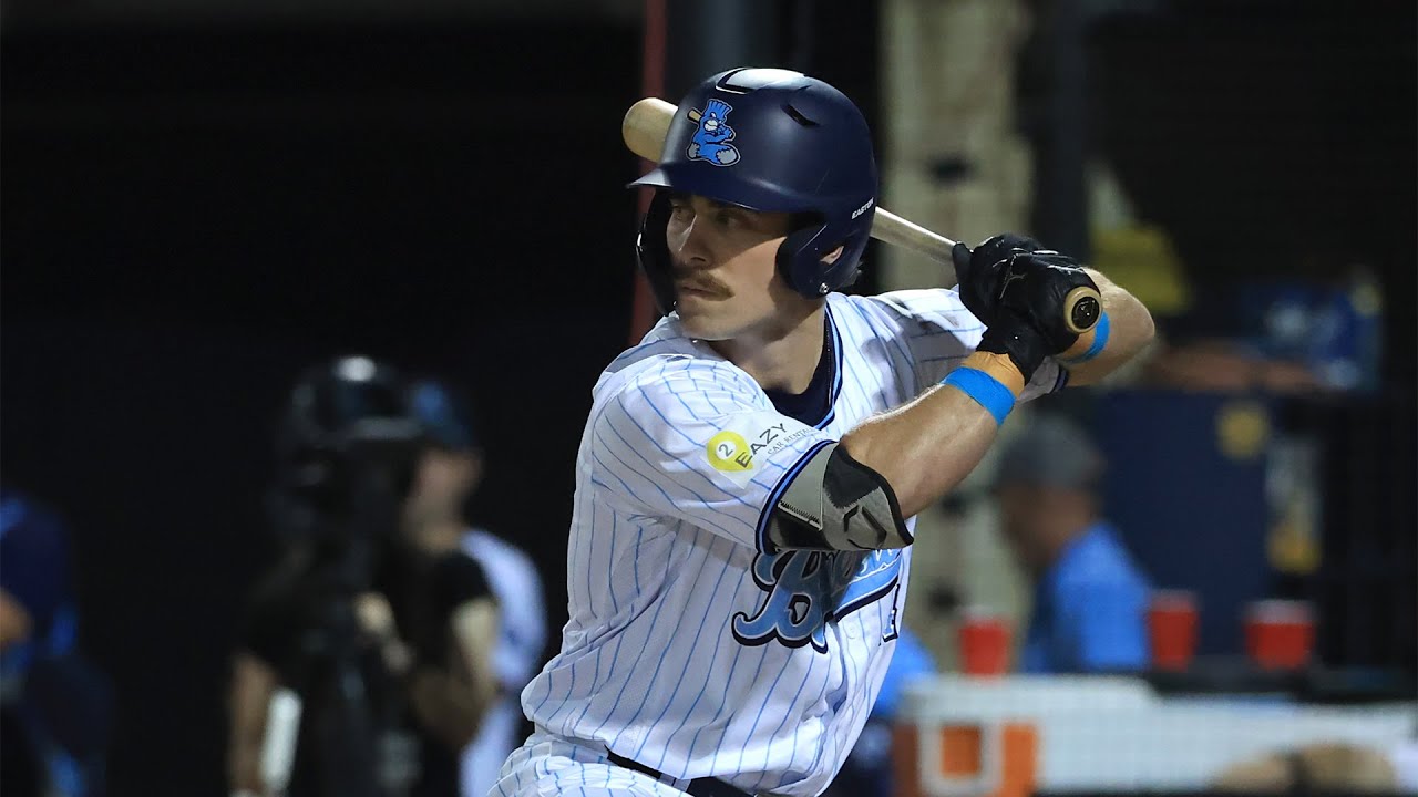 Briley Knight gets some luck and drives home another run for the Sydney Blue Sox