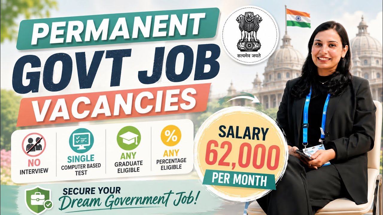 🔥PERMANENT CENTRAL GOVT JOB WITH NO INTERVIEW🚨SALARY ₹62K/MONTH ANY GRADUATE🚨RRB SECTION CONTROLLER