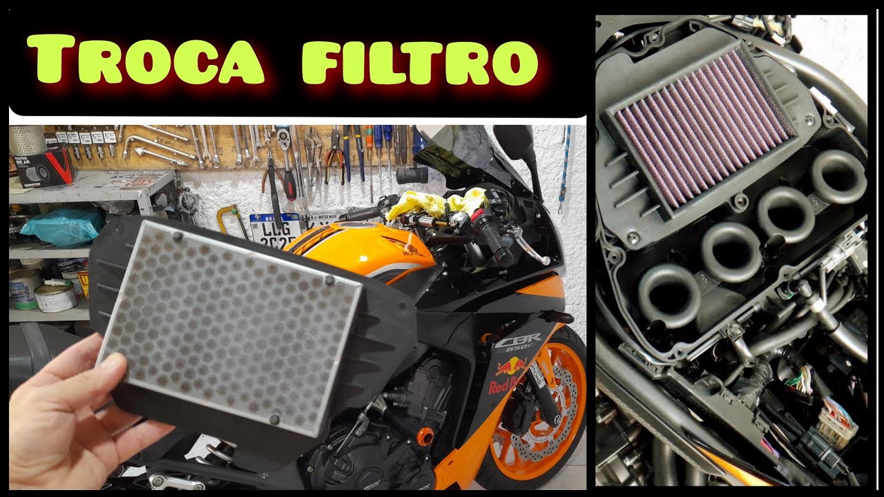 como trocar filtro de ar ou filtro esportivo CB 650 CBR 650 ( um ano de uso Será que deu ruin)