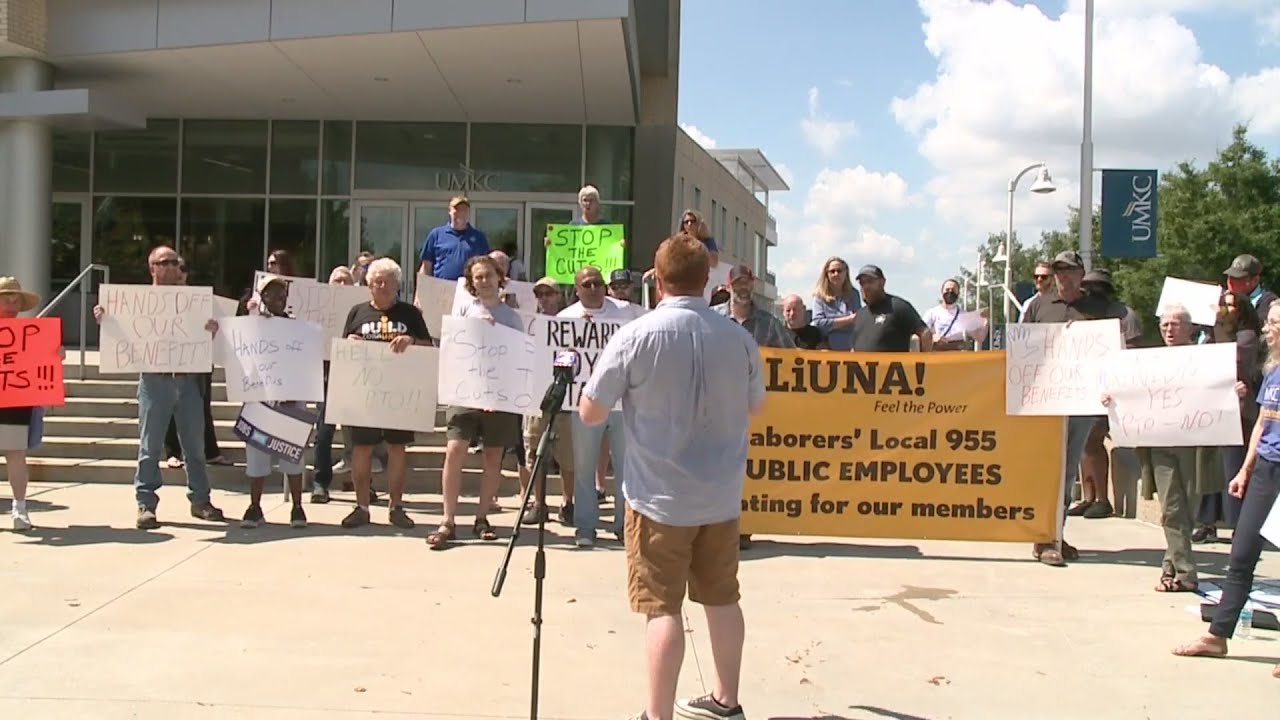 UMKC employees protest cuts to benefits