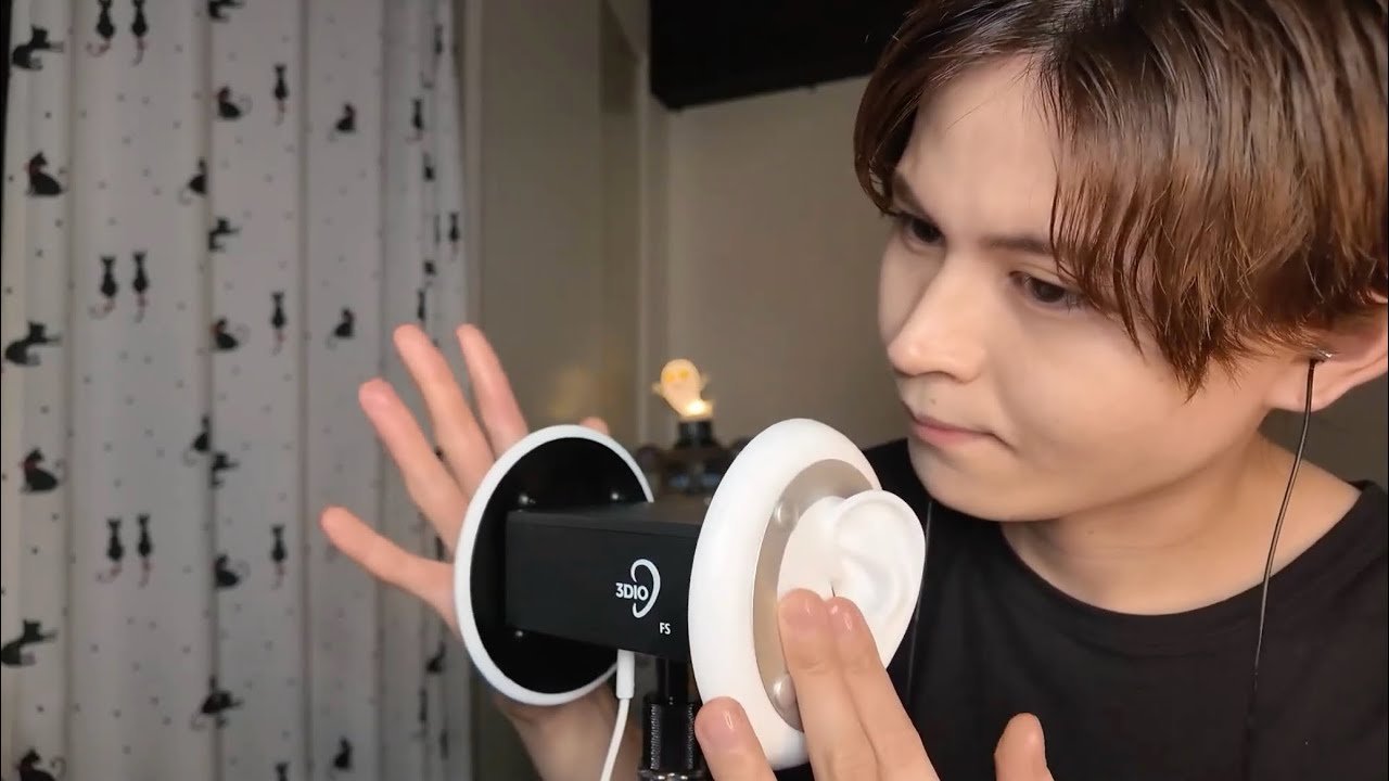 【ASMR】雑で不規則な強オイル耳マッサージ Rough and irregular strong oil ear massage【3DIO】