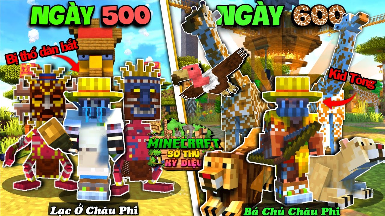 600 NGÀY XÂY DỰNG SỞ THÚ KỲ DIỆU TRONG MINECRAFT - MÌNH ĐÃ CHINH PHỤC CHÂU PHI!