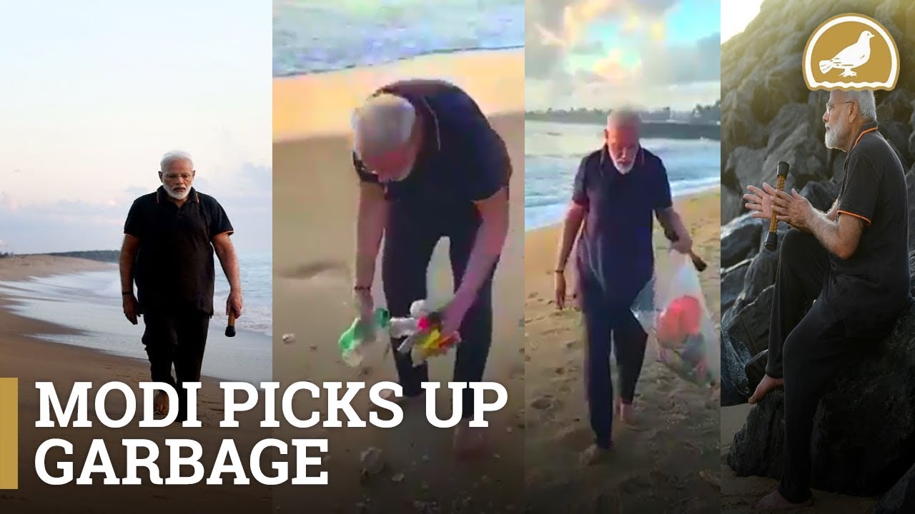 PM Modi cleans Mamallapuram beach in Chennai