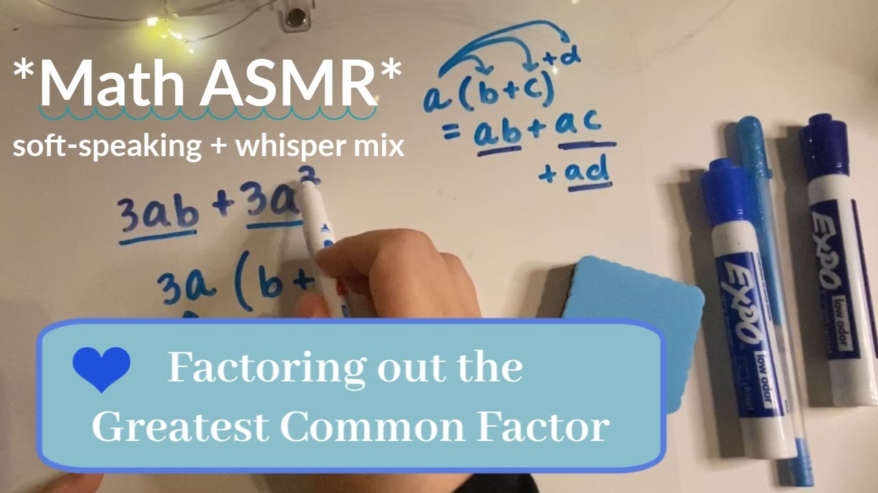 relaxing math asmr | algebra | factoring out the greatest common factor (GCF)