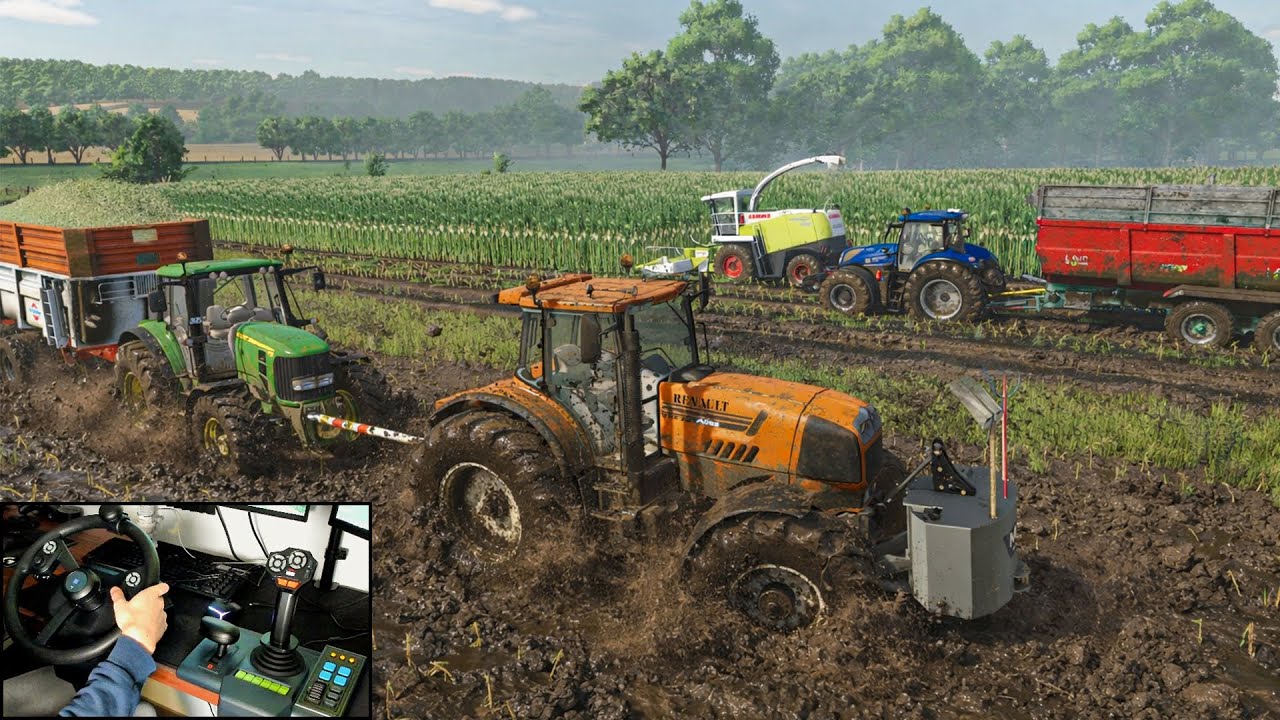 FS25 | Ultra Réaliste | Ensilage de maïs dans des Conditions Extrêmes (Tracteurs Embourbés)