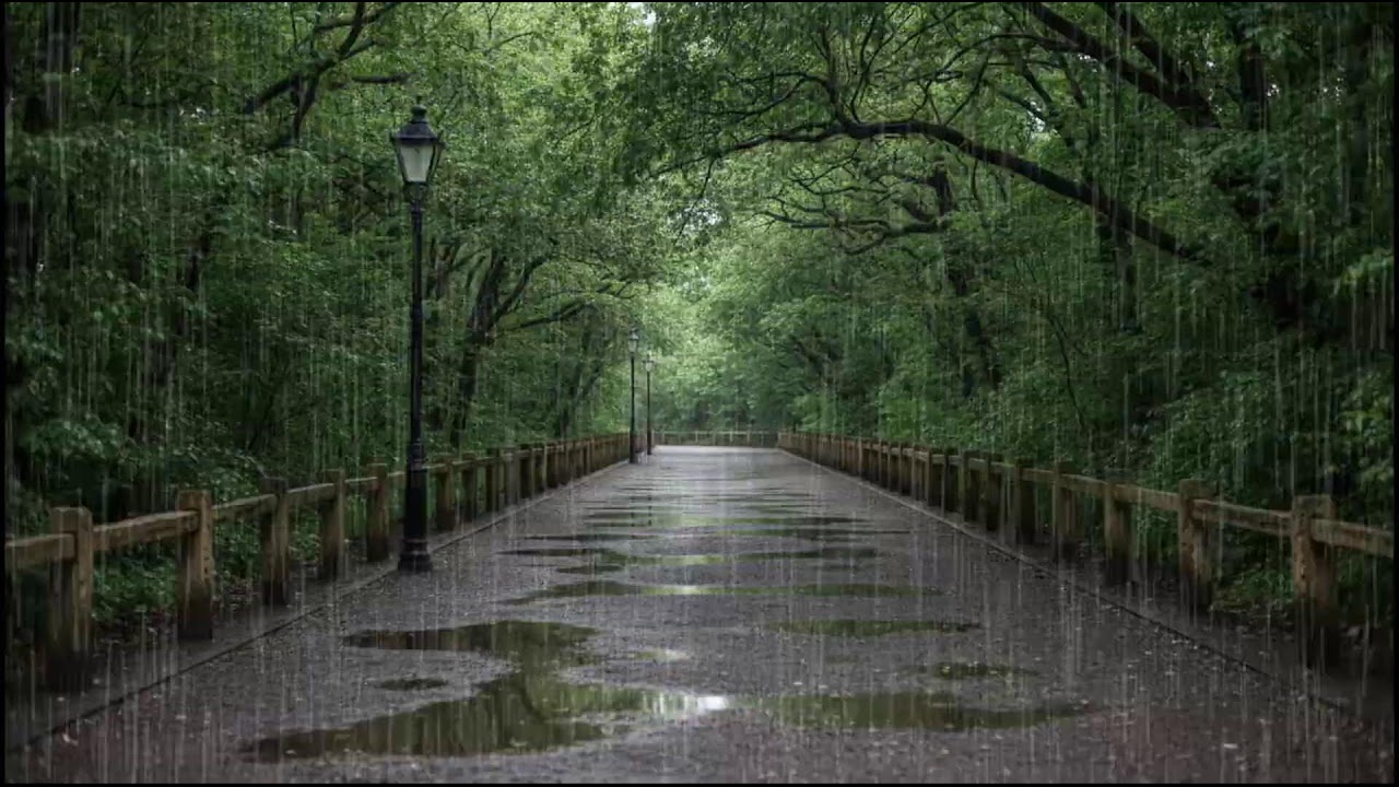 Soft Rainfall in a Lush Forest Canopy | Calming Nature Ambience for Deep Sleep and Relaxation Music