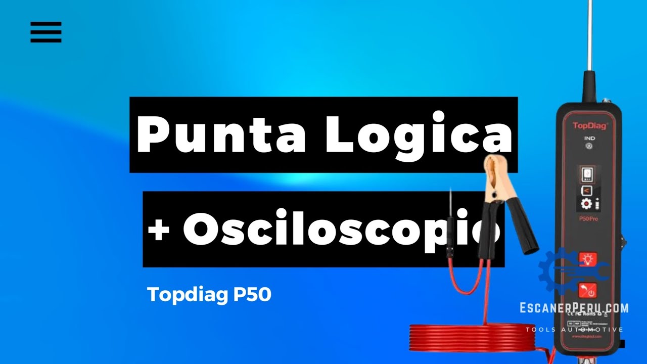 Punta lógica automotriz con Osciloscopio Topdiag P50 Pro