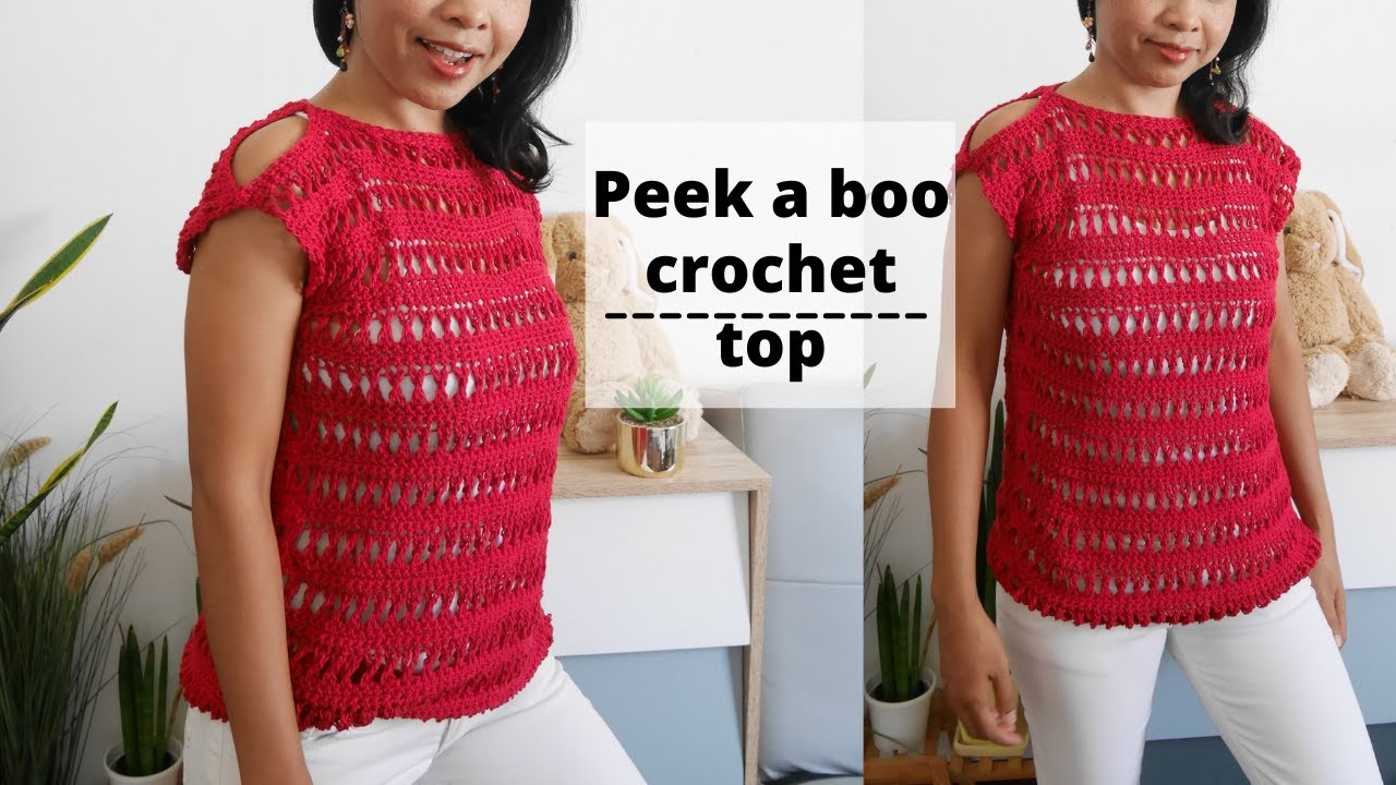 Peek a boo shoulder crochet top | easy cold shoulders DIY tutorial