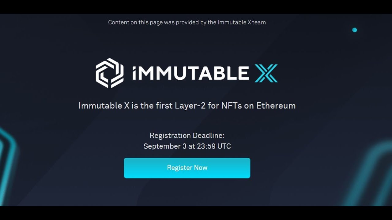Immutable X Token Sale Registration Quiz Answers