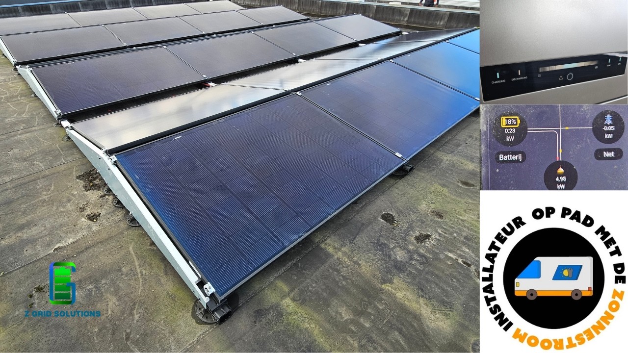 32 Zonnepanelen REC monteren en aansluiten op de Haier E-Tower