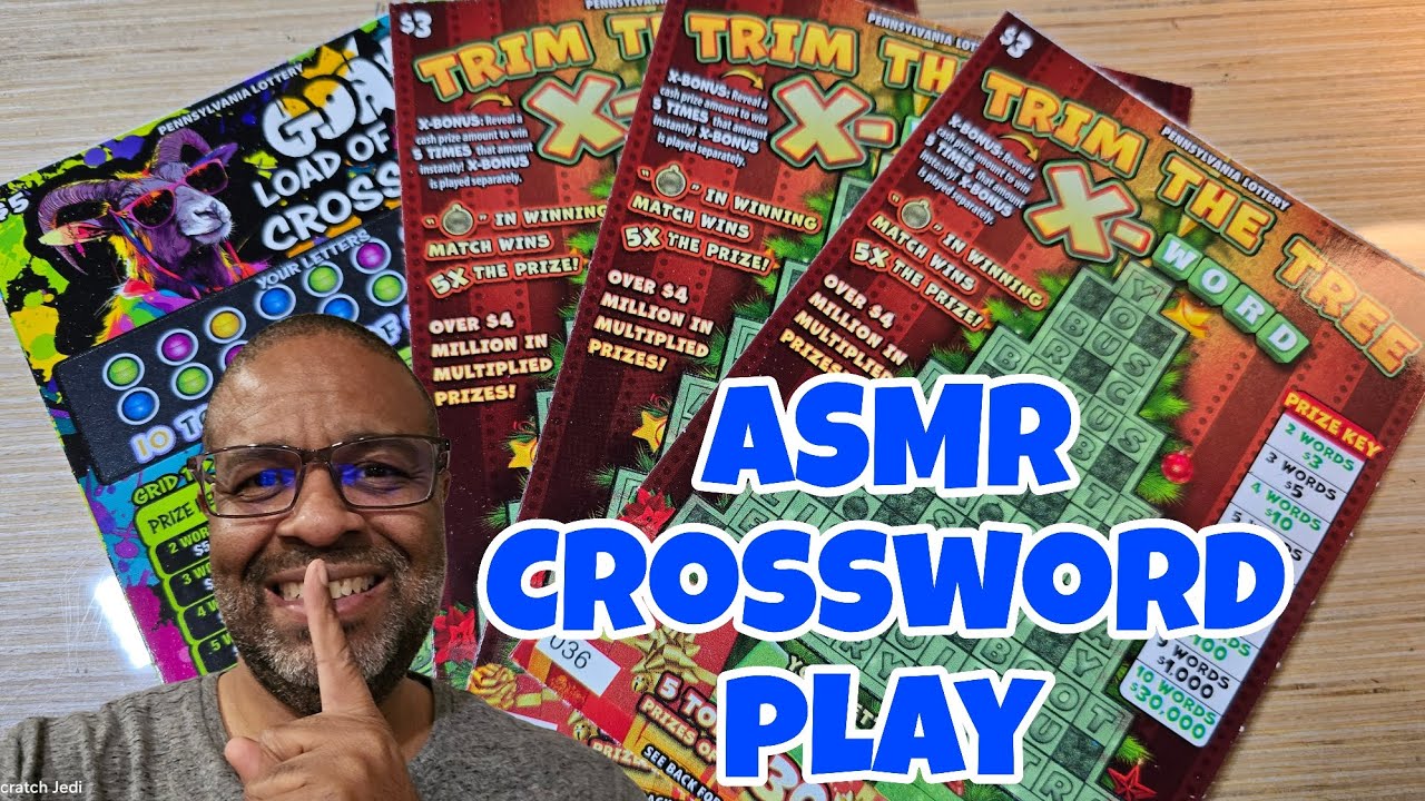 ASMR STYLE CROSSWORD SCRATCH OFF TICKET | Full Play Pa lottery #asmrsleep #crossword #asmrsounds