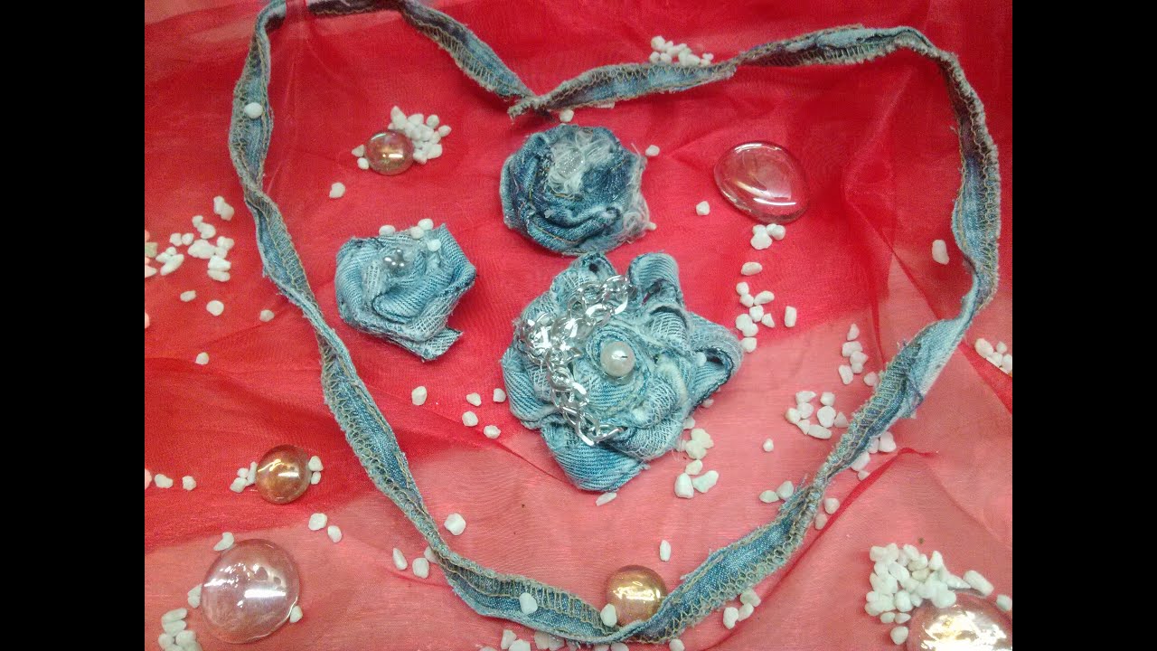 FLORES CON TIRAS DE JEANS Flowers out of jeans