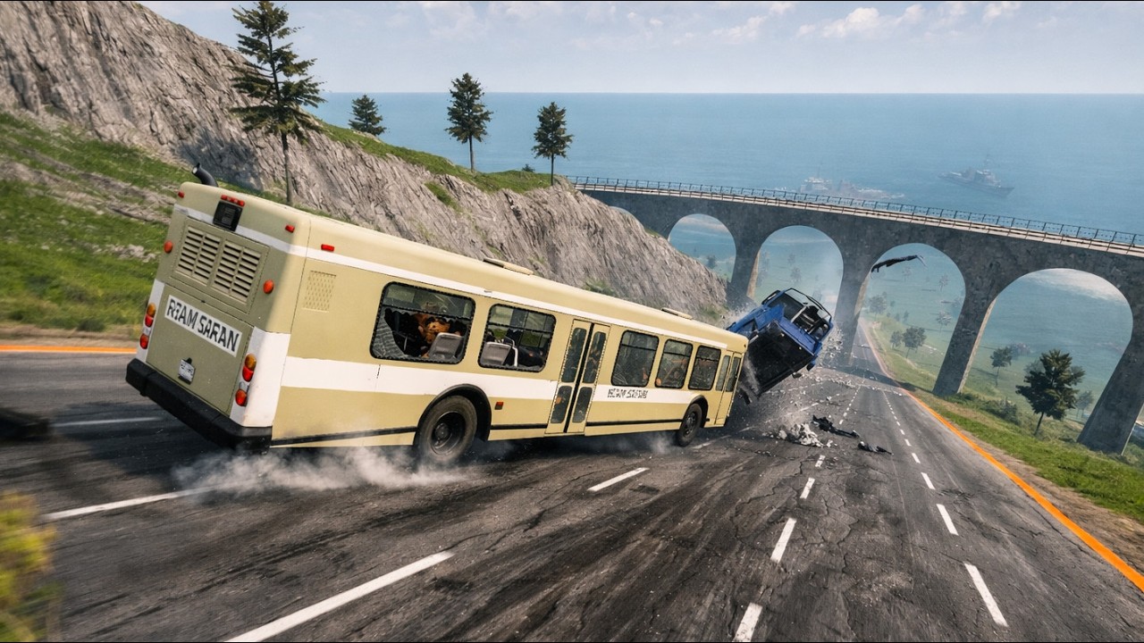Heavy Vehicles vs Traffic on Custom Downhill #10 – Ultimate Mayhem | BeamNG.drive