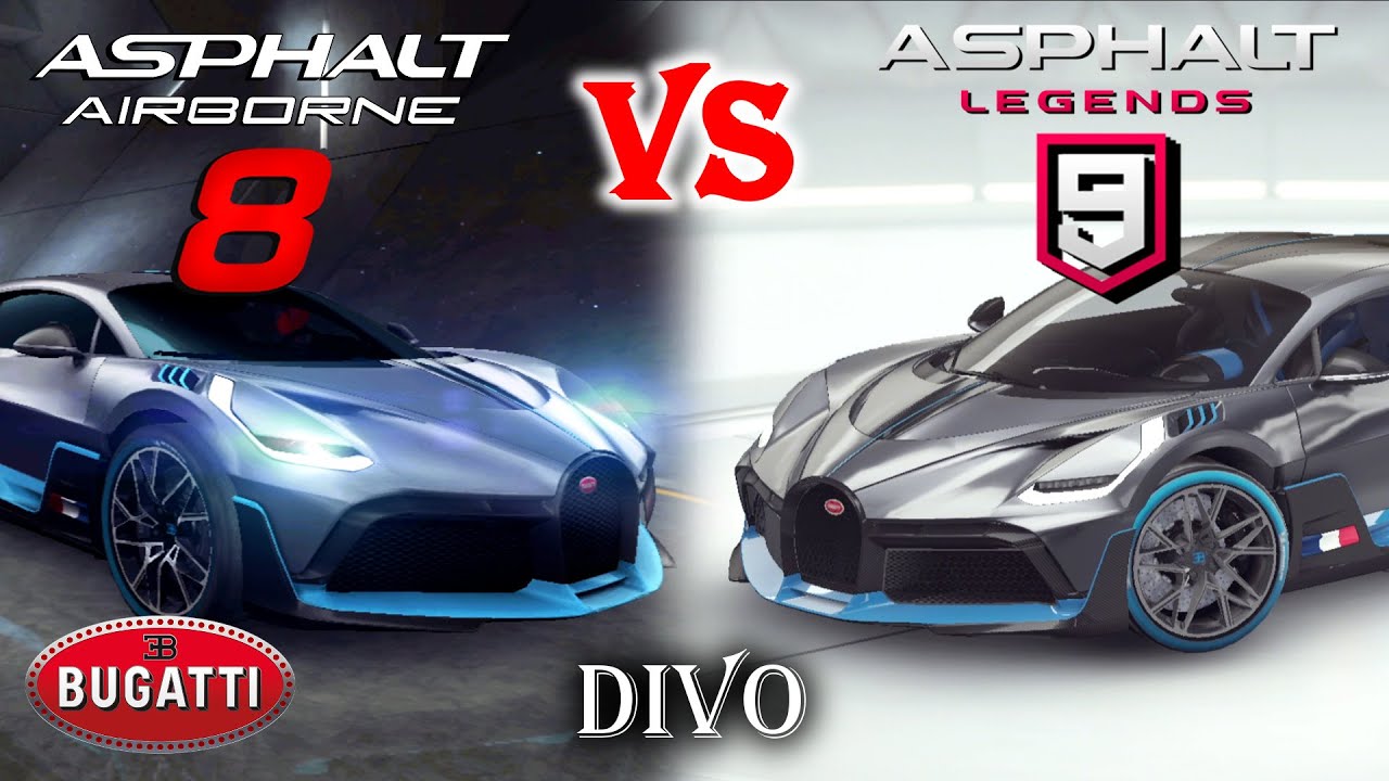 Bugatti Divo: Asphalt 8 vs Asphalt 9