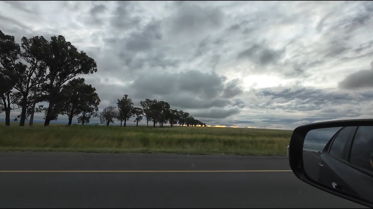 Beautiful sunset on the N3 driving up to Heidelberg, ZA