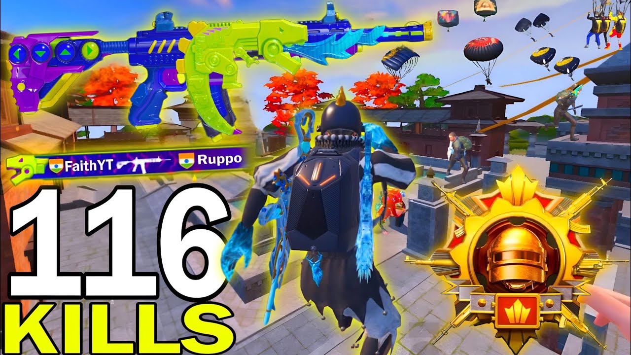 116 KILLS!🔥I STARTED the GAME WITH BEST LOOT OF PRO PLAYERS UMP + M4 in SACRED QUARTET🥵PUBG MOBILE