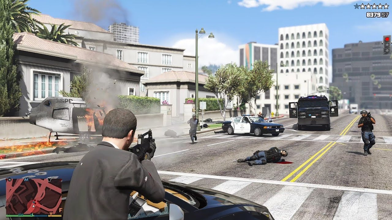 GTA 5 - Michael's Bahamas Club Mafia Shootout + Ten Star Escape [R.D.E 4.1.1]