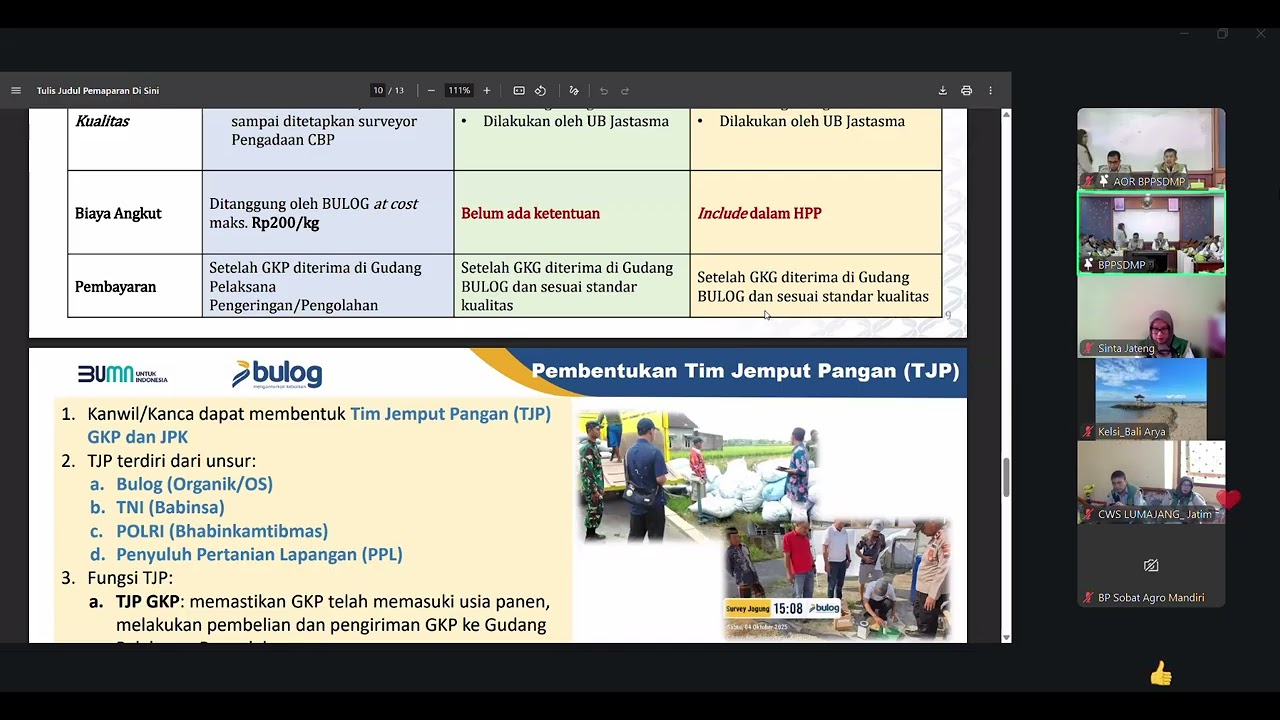 BPSDMP, Penandatanganan MoU Serap Gabah dengan Bulog