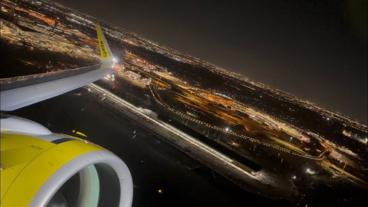 Spirit Airbus A321NEO Night Takeoff Dallas Fort Worth Intl. (KDFW)