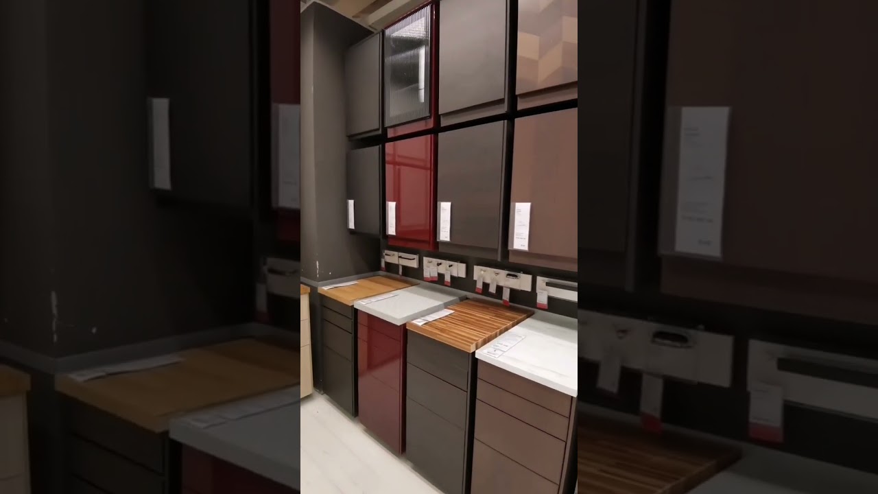 IKEA Kitchen Cabinets – Full Wall Display from the Showroom