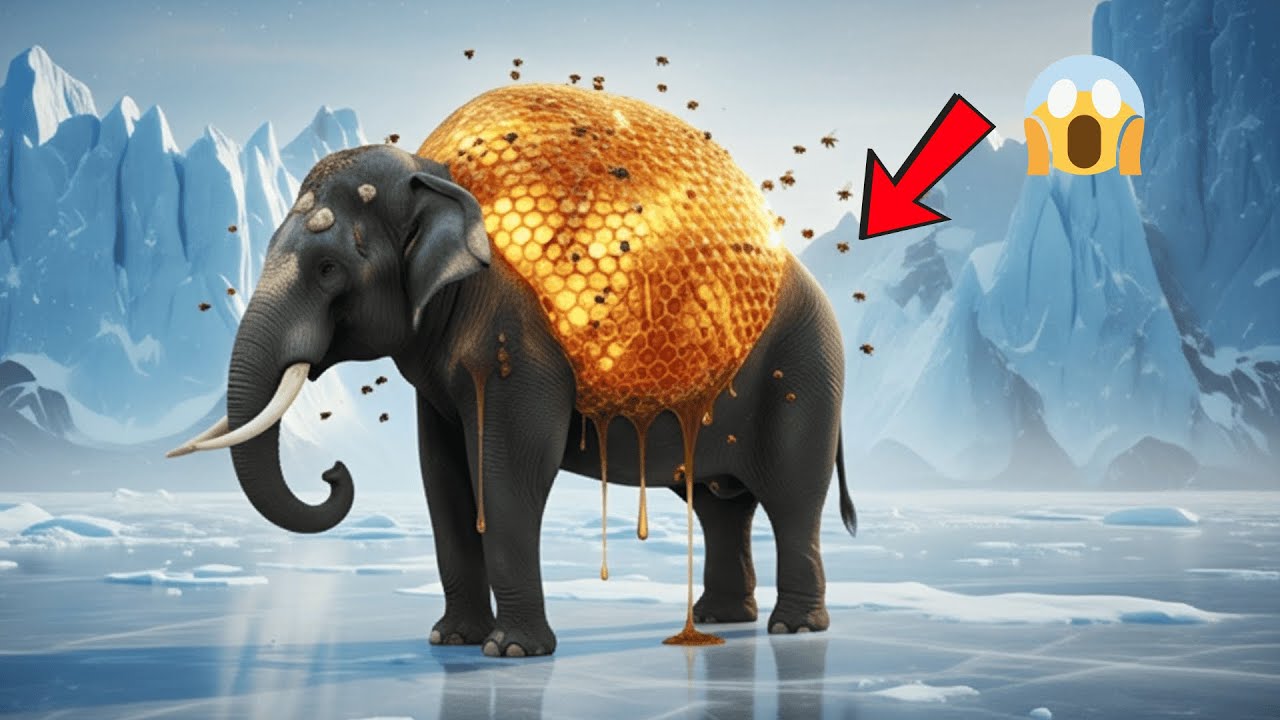 Unbelievable Snow Rescue! Heroes Save Elephant Covered by Bees 🐘