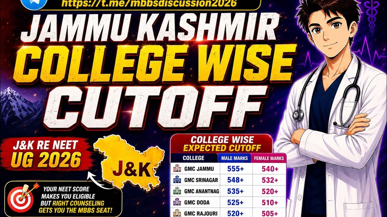 JAMMU KASHMIR CLG WISE CUTOFF FOR RE NEET 2026