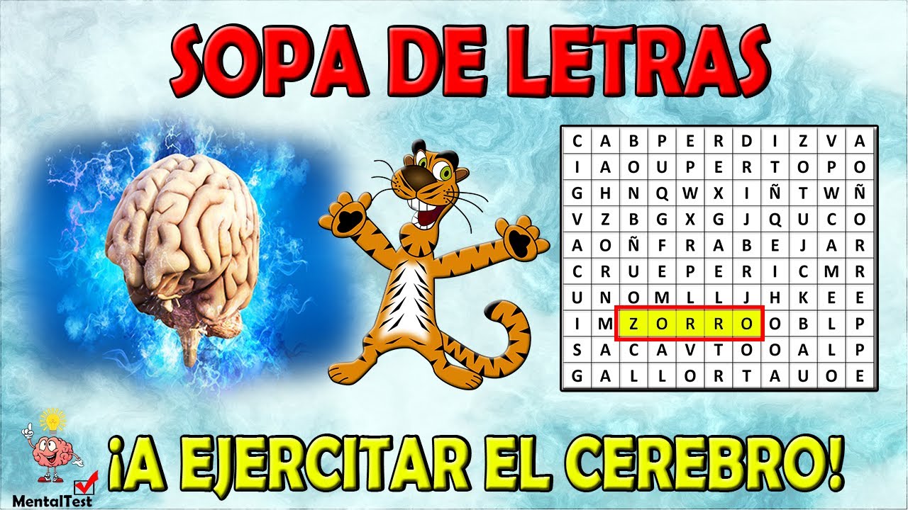Encuentra el NOMBRE del ANIMAL en la SOPA de LETRAS | RETO de la SOPA de LETRAS | MentalTest