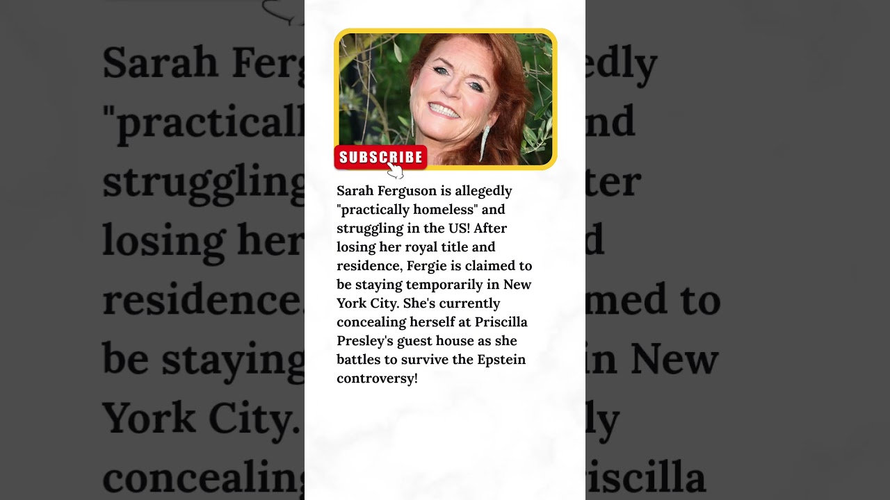 BREAKING: Sarah Ferguson Reportedly Struggling in the US After Royal Exit!