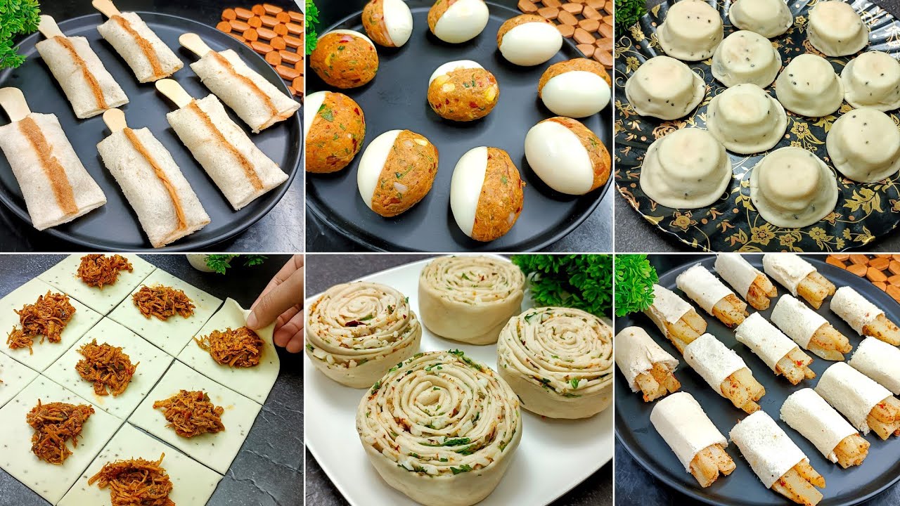 6 Unique Easy Snacks Recipes | Evening Snacks | Bread Snacks Recipes | New Recipe | Egg Snacks