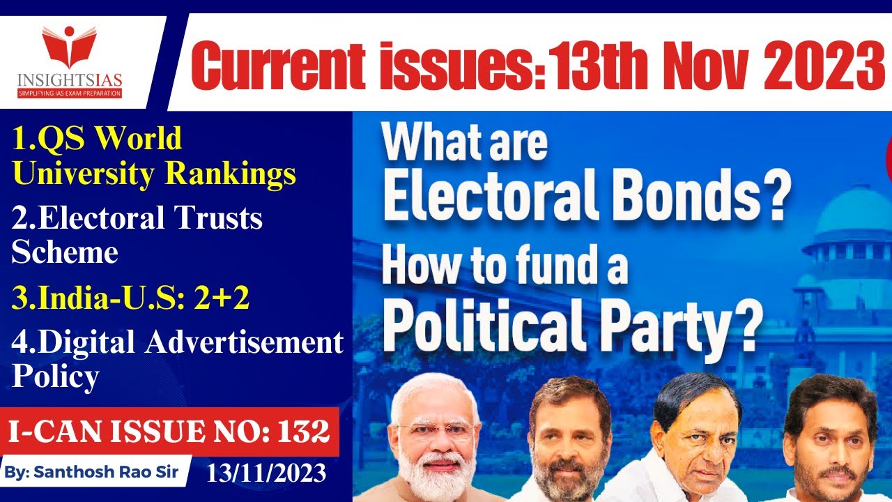 I-CAN Issues||13th November 2023 UPSC current issues explained by Santhosh Rao UPSC